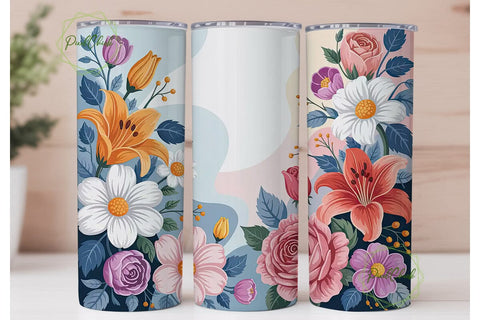 Elegant Floral 20oz Tumbler Wrap Sublimation PixelChick 