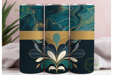 Elegant Floral 20oz Tumbler Wrap Sublimation PixelChick 