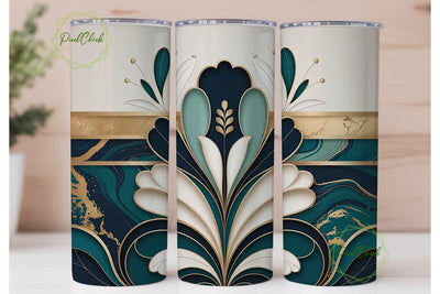 Elegant Floral 20oz Tumbler Wrap Sublimation PixelChick 