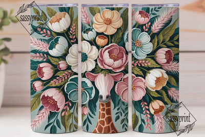 Elegant Floral Bouquet 20oz Tumbler Wrap Sublimation sassyprint 