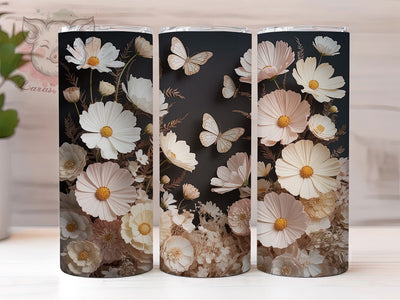 Elegant Floral Butterfly 20oz Tumbler, Floral Butterfly Design, 20oz Sublimation Wrap, Butterfly PNG Tumbler, Elegant Floral Sublimation, Butterfly Cup Wrap, Digital Tumbler Design Sublimation Lara' s Designs 