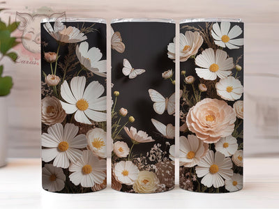 Elegant Floral Butterfly 20oz Tumbler, Floral Butterfly Design, 20oz Sublimation Wrap, Butterfly PNG Tumbler, Elegant Floral Sublimation, Butterfly Cup Wrap, Digital Tumbler Design Sublimation Lara' s Designs 