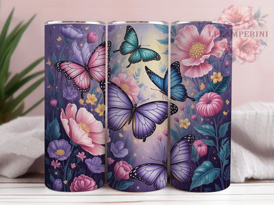 Elegant Floral Butterfly Tumbler, Flowers and Butterflies Tumbler, Elegant Butterfly Wrap, Whimsical Floral Wrap, Rustic Butterfly Wrap, Sublimation Design, Trendy Gift Idea Sublimation Li Zamperini 