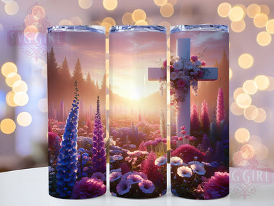 Elegant Floral Easter Cross Tumbler, Floral Cross Tumbler, Religious Easter Wrap, Elegant Floral Wrap, Artistic Cross Wrap, Sublimation Design, Trendy Gift Idea Sublimation SvggirlplusArt 