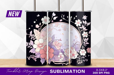 Elegant floral frame with dark background Sublimation Regulrcrative 