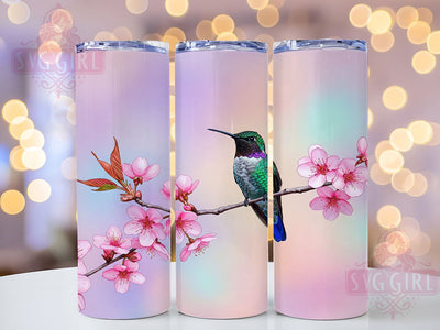 Elegant Floral Garden Hummingbird Tumbler, Floral Bird Tumbler, 20oz Sublimation PNG, Nature Tumbler Design, Flower And Bird Tumbler, Elegant Hummingbird Wrap, Garden Theme Tumbler Sublimation SvggirlplusArt 