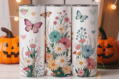 Elegant Floral Mom 20oz Tumbler Wrap Sublimation PixelChick 