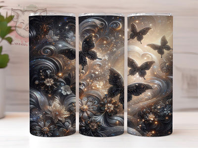 Elegant Floral Monarch 20oz Tumbler, Butterfly Floral Cup Wrap, Elegant Butterfly Design, Sublimation Tumbler Wrap, 20Oz Tumbler Design, Nature Inspired Cup, Artistic Butterfly Flower Wrap Sublimation Lara' s Designs 