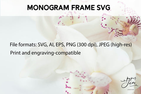 Elegant Floral Monogram Frame SVG SVG Paperjamlab 