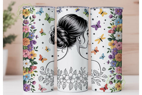 Elegant Floral Mother 20oz Tumbler Wrap Sublimation PixelChick 
