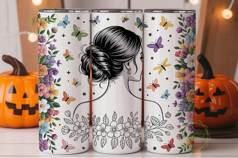 Elegant Floral Mother 20oz Tumbler Wrap Sublimation PixelChick 