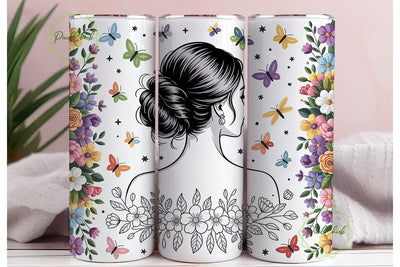 Elegant Floral Mother 20oz Tumbler Wrap Sublimation PixelChick 