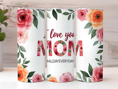 Elegant Floral Rose Mother's Day Tumbler, Rose Flower Tumbler Wrap, 20oz Skinny Tumbler Design, Mother’s Day Sublimation Wrap, Floral Mom Tumbler Design, Mom Gift Tumbler Wrap Sublimation Lara' s Designs 