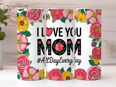 Elegant Floral Rose Mother's Day Tumbler, Rose Flower Tumbler Wrap, 20oz Skinny Tumbler Design, Mother’s Day Sublimation Wrap, Floral Mom Tumbler Design, Mom Gift Tumbler Wrap Sublimation Lara' s Designs 