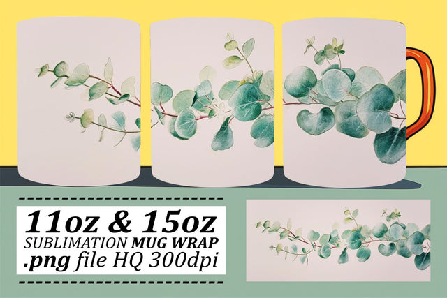 Elegant Floral Symphony Mug Pattern Art Sublimation afrosvg 