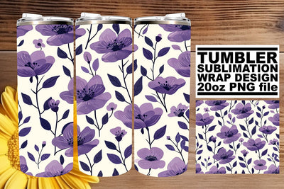 Elegant Floral Tumbler Wrap - Sublimation 20oz Sublimation afrosvg 