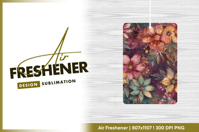 Elegant floral watercolor illustration air freshener png Sublimation Regulrcrative 