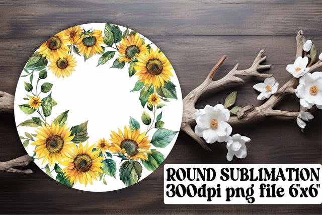 Elegant Floral Watercolor Wreath Sublimation afrosvg 