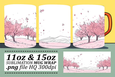Elegant Flower Garden Mug Wrap Sublimation Sublimation afrosvg 