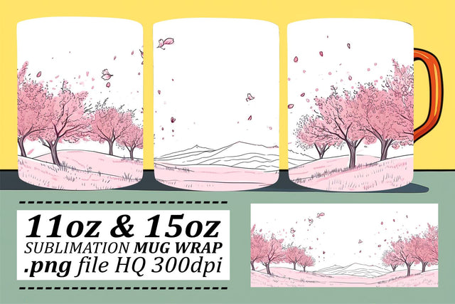 Elegant Flower Garden Mug Wrap Sublimation Sublimation afrosvg 