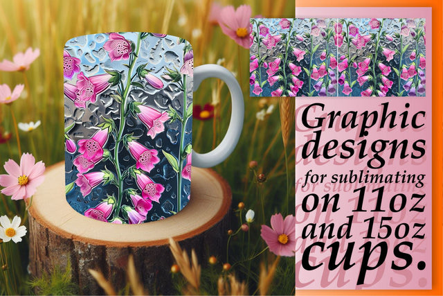 Elegant Flower Mug Wrap 3D Sublimation afrosvg 