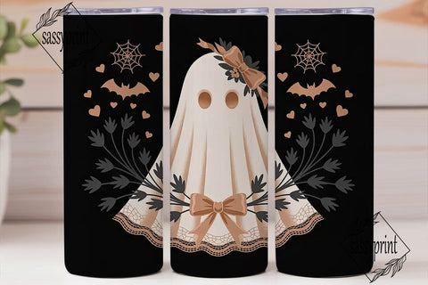 Elegant Ghost Halloween 20oz Tumbler Sublimation sassyprint 