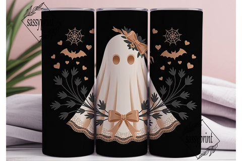 Elegant Ghost Halloween 20oz Tumbler Sublimation sassyprint 