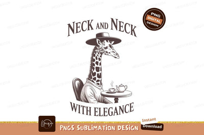 Elegant Giraffe Enjoying Tea sophisticated Sublimation Designangry 