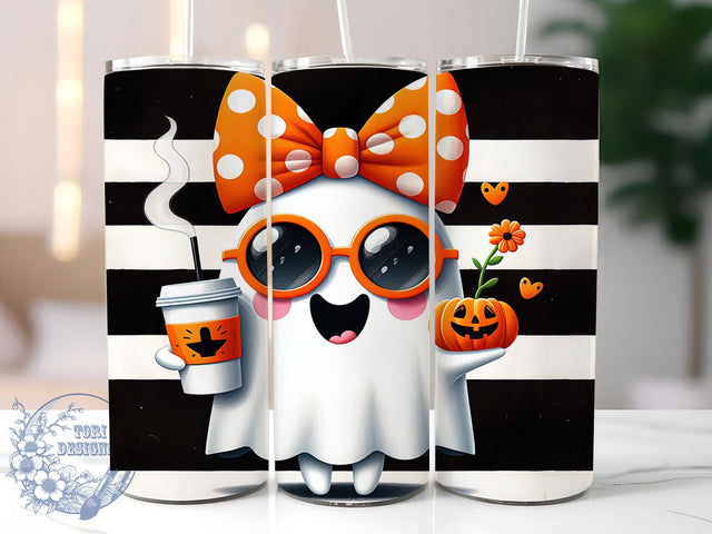Elegant Glam Halloween Ghost Tumbler, Elegant Ghost Wrap, 20oz Tumbler Sublimation, Feminine Ghost Design, Spooky Lady Tumbler, Halloween Spirit Art, Glam Haunted Wrap Sublimation ToriDesigns 