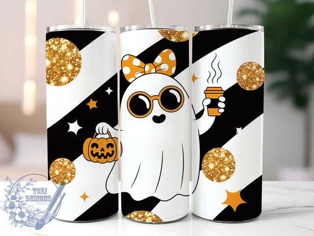 Elegant Glam Halloween Ghost Tumbler, Elegant Ghost Wrap, 20oz Tumbler Sublimation, Feminine Ghost Design, Spooky Lady Tumbler, Halloween Spirit Art, Glam Haunted Wrap Sublimation ToriDesigns 