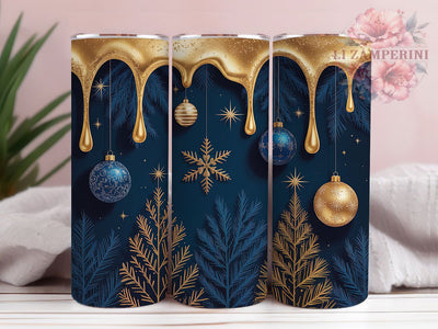 Elegant Gold Christmas Glam Tumbler, Elegant Holiday, 20Oz Tumbler, Sublimation Design, Luxe Noel, Festive Glam, Winter Sparkle Sublimation Li Zamperini 
