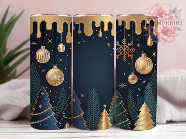 Elegant Gold Christmas Glam Tumbler, Elegant Holiday, 20Oz Tumbler, Sublimation Design, Luxe Noel, Festive Glam, Winter Sparkle Sublimation Li Zamperini 