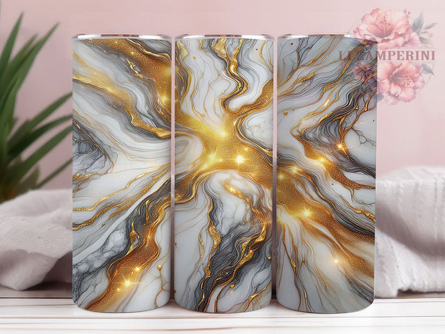 Elegant Gold Glitter Marble Tumbler, Elegant Stone Wrap, 20oz Tumbler Sublimation, Glam Metallic Design, Shimmer Marble Tumbler, Luxe Gold Wrap, Sparkling Marble Sublimation Sublimation Li Zamperini 