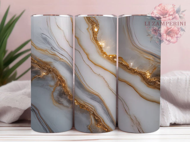 Elegant Gold Glitter Marble Tumbler, Elegant Stone Wrap, 20oz Tumbler Sublimation, Glam Metallic Design, Shimmer Marble Tumbler, Luxe Gold Wrap, Sparkling Marble Sublimation Sublimation Li Zamperini 