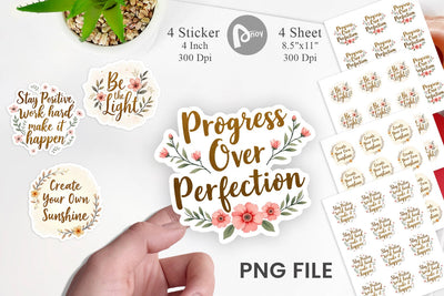 Elegant Gold Motivational Quotes Sticker Sublimation artnoy 