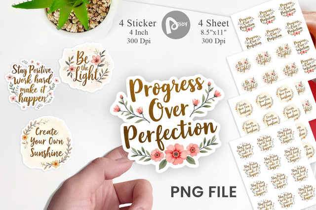 Elegant Gold Motivational Quotes Sticker Sublimation artnoy 