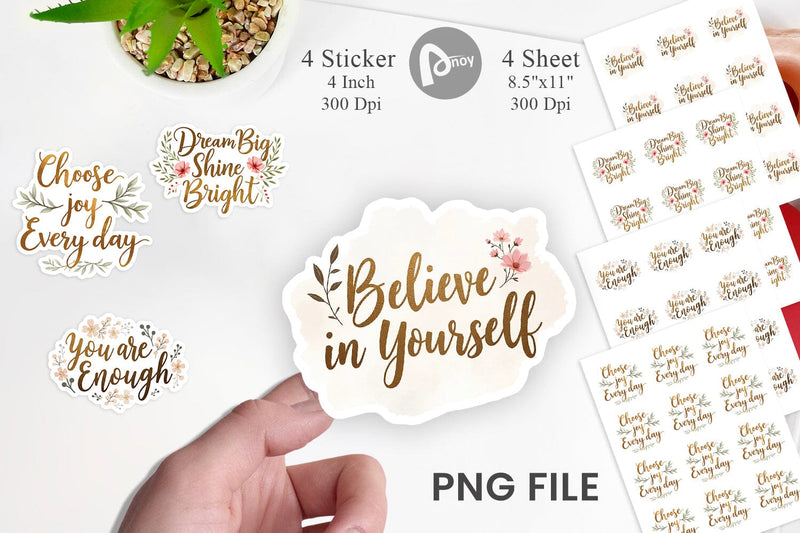 Elegant Gold Motivational Quotes Sticker Sublimation artnoy 
