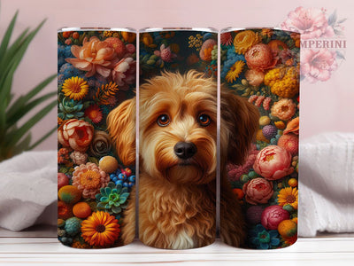 Elegant Goldendoodle Art Tumbler, Pet Lover, Museum Quality, Elegant Art, Whimsical Design, 20Oz Tumbler, Sublimation Wrap Sublimation Li Zamperini 