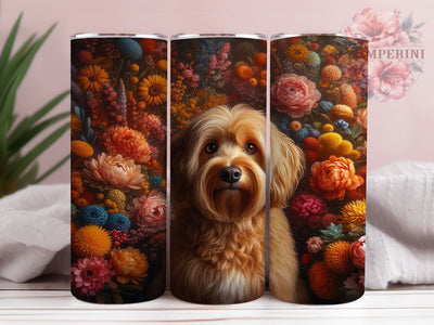 Elegant Goldendoodle Art Tumbler, Pet Lover, Museum Quality, Elegant Art, Whimsical Design, 20Oz Tumbler, Sublimation Wrap Sublimation Li Zamperini 