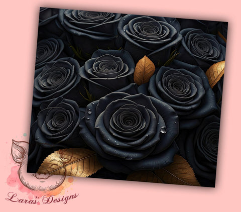 Elegant Gothic Black Roses 20oz Tumbler, Floral Design Cup, 20oz Drinkware, Elegant Tumbler, Gothic Rose Mug, Seamless Floral Wrap, Dark Floral Gift Sublimation Lara' s Designs 
