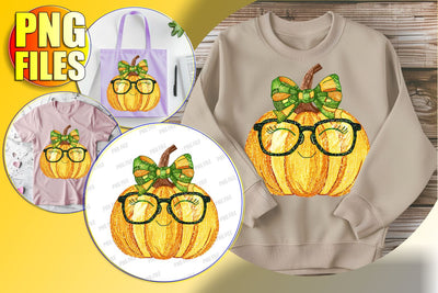 Elegant Halloween Pumpkin with Bow Sublimation Design Sublimation afrosvg 