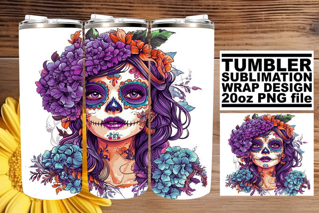 Elegant Halloween Tumbler Wrap – 20oz Watercolor Sublimation afrosvg 