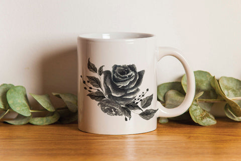 Elegant Hand-Painted Black Rose Clip Art Bundle Sublimation DIYCUTTINGFILES 