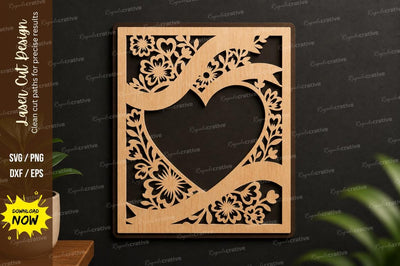 Elegant Heart Border Laser Cut SVG Design SVG Regulrcrative 