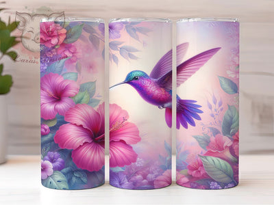 Elegant Hummingbird Floral Tumbler, Bird Tumbler, Elegant 20oz Wrap, Sublimation Design, Stylish Gift Idea, Hummingbird Wrap, Floral Bird Tumbler Sublimation Lara' s Designs 