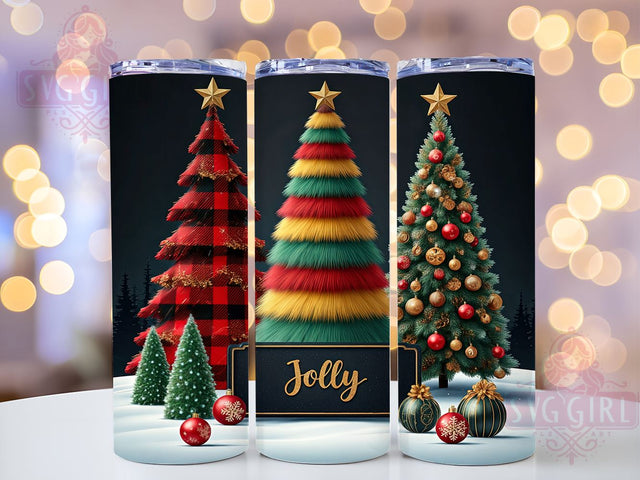 Elegant Jolly Christmas Tumbler Wrap, Elegant Holiday Drinkware, 20oz Tumbler Design, Jolly Christmas Decor, Festive Sublimation Design, Holiday Gift Tumbler, Christmas Tree Tumbler Sublimation SvggirlplusArt 