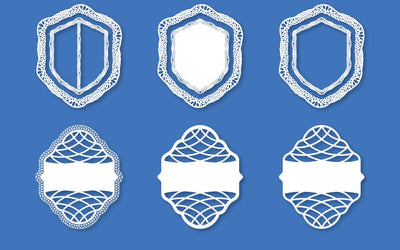 Elegant Lace-Style Badge and Shield SVG for Paper and Laser Cutting SVG naemmiah021 