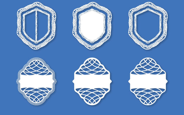 Elegant Lace-Style Badge and Shield SVG for Paper and Laser Cutting SVG naemmiah021 