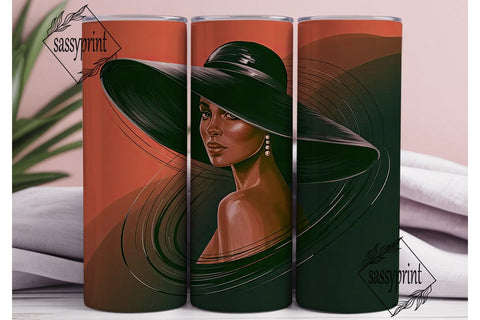 Elegant Lady in Hat Tumbler Wrap Sublimation sassyprint 