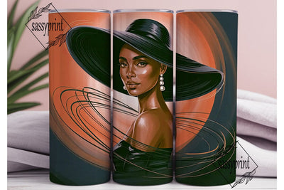Elegant Lady in Hat Tumbler Wrap Sublimation sassyprint 